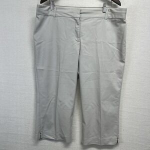 Kim Rogers Capri Pants Women's 18 Light Gray Stretch Pedal Pushers EUC